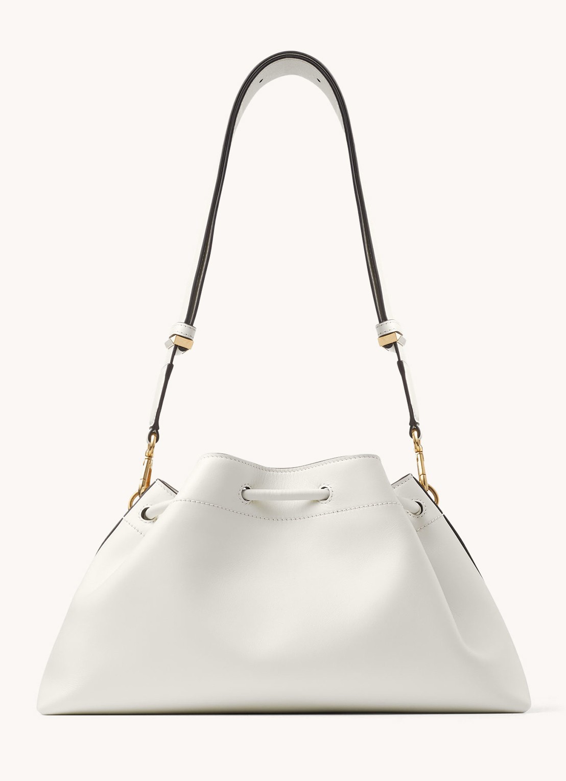 Jimmy Choo Cinch M schoudertas van kalfsleer - achterkant 3 wit