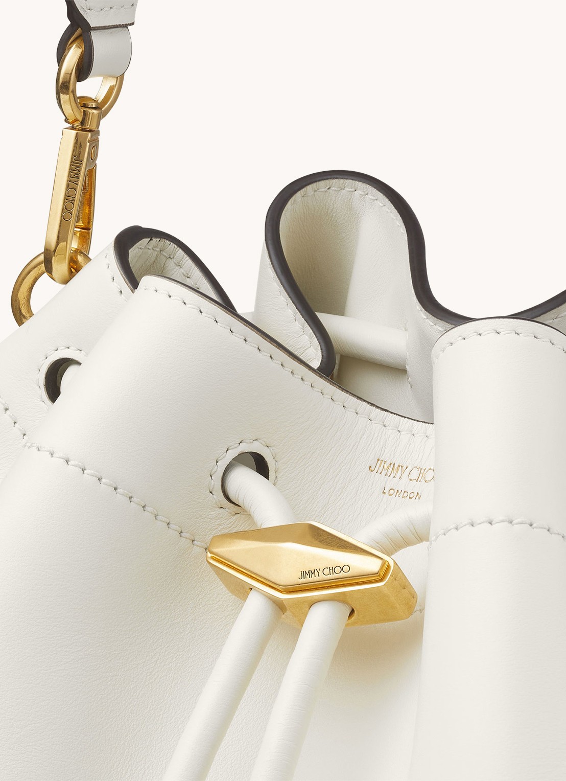Jimmy Choo Cinch M schoudertas van kalfsleer - detail 5 wit