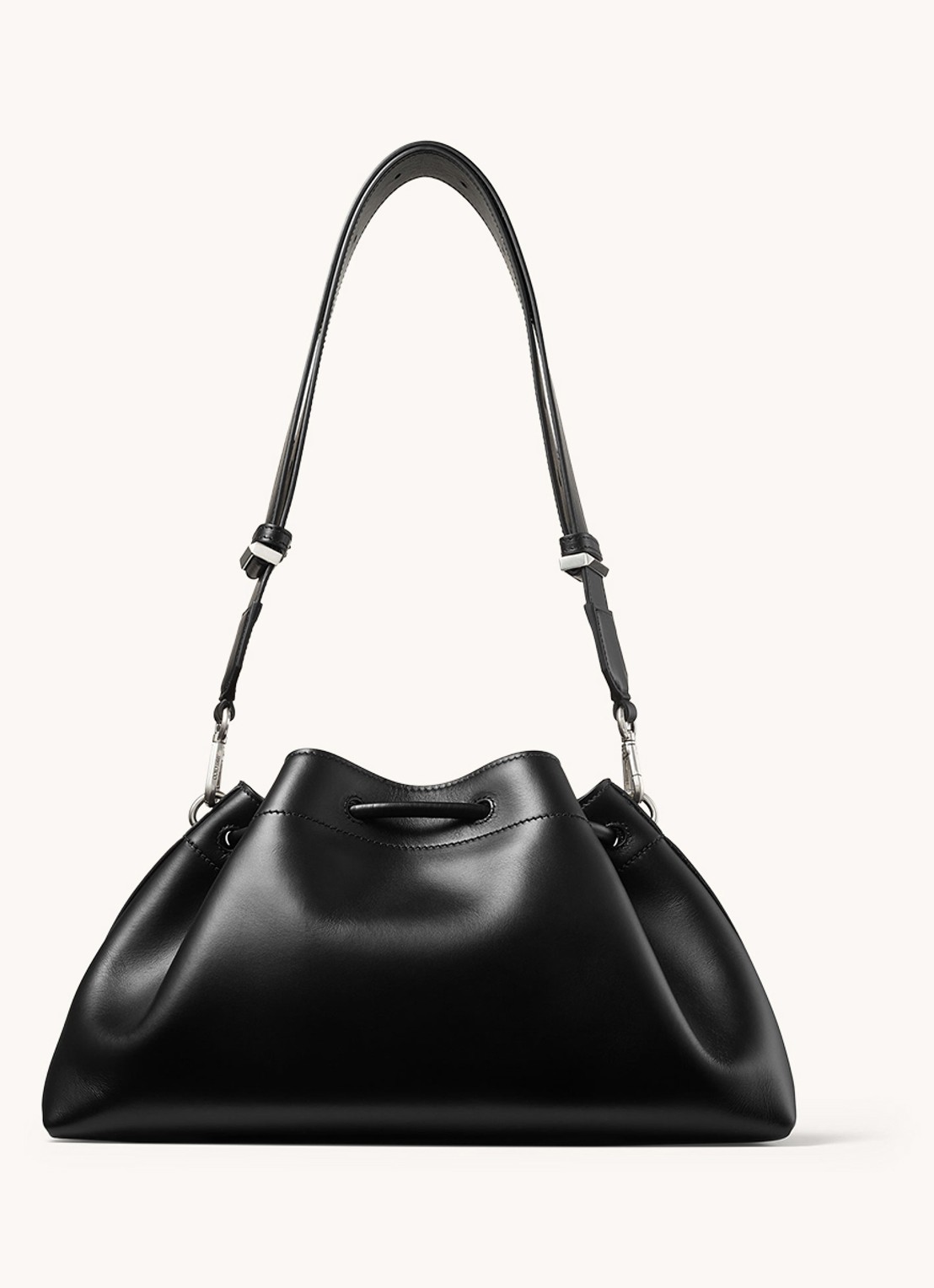 Jimmy Choo Cinch M schoudertas van kalfsleer - achterkant 3 zwart