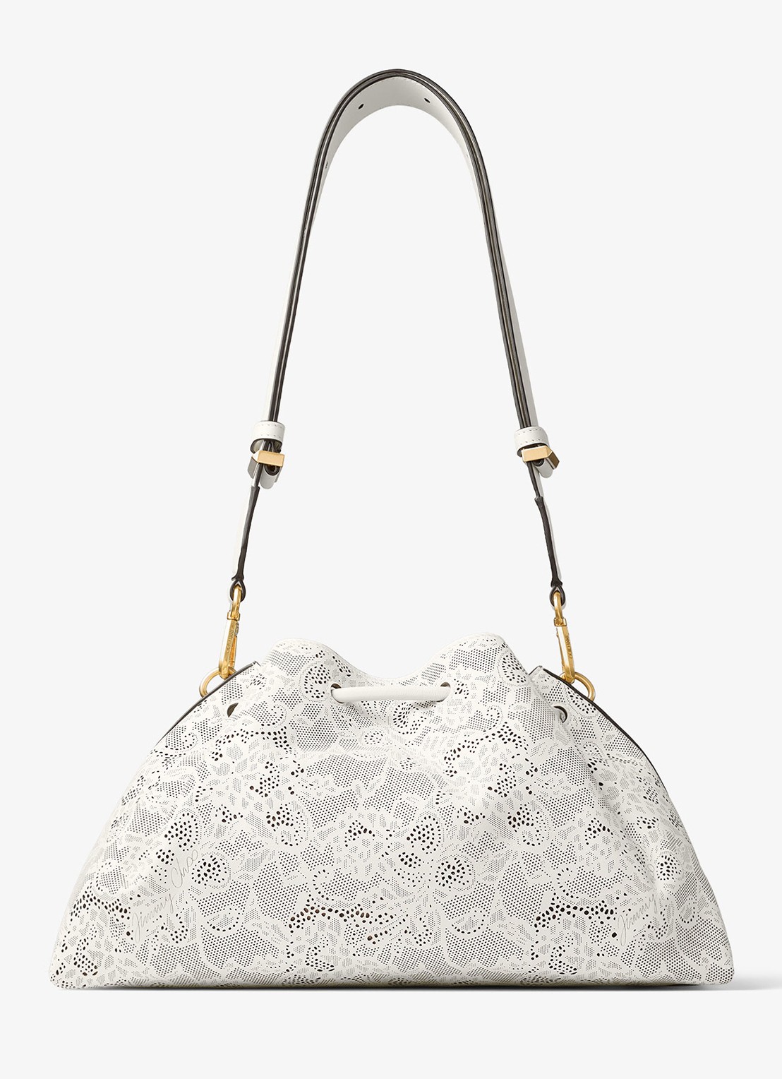 Jimmy Choo Cinch M schoudertas van kalfsleer - achterkant 5 wit