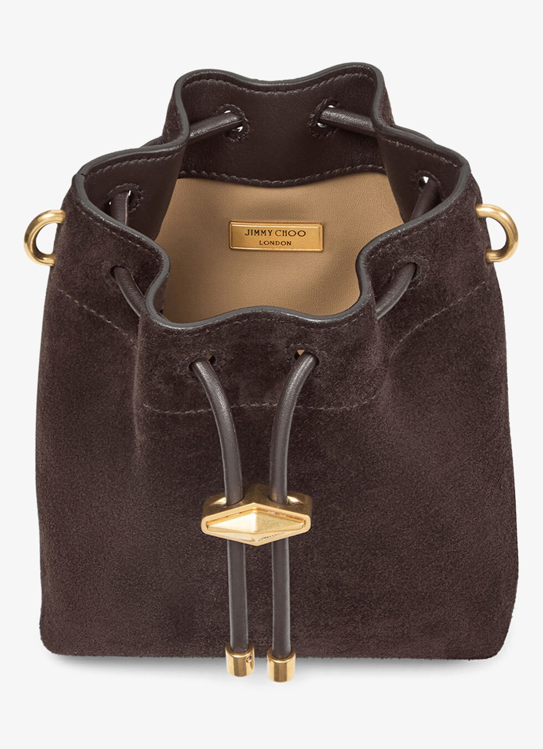 Jimmy Choo Cinch Mini handtas van kalfssuède - detail 3 donkerbruin
