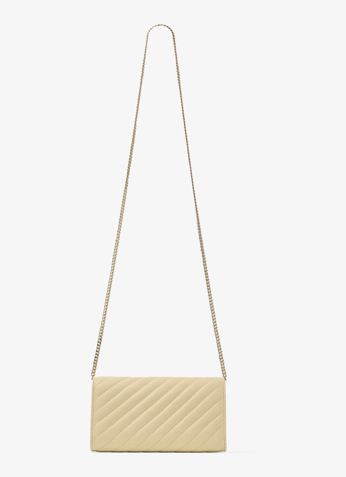 Jimmy Choo Curve clutch van lamsleer met afneembare schouderriem - detail 5 creme
