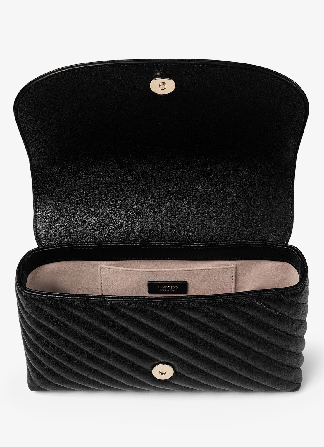 Jimmy Choo Curve M crossbodytas van lamsleer - detail 2 zwart