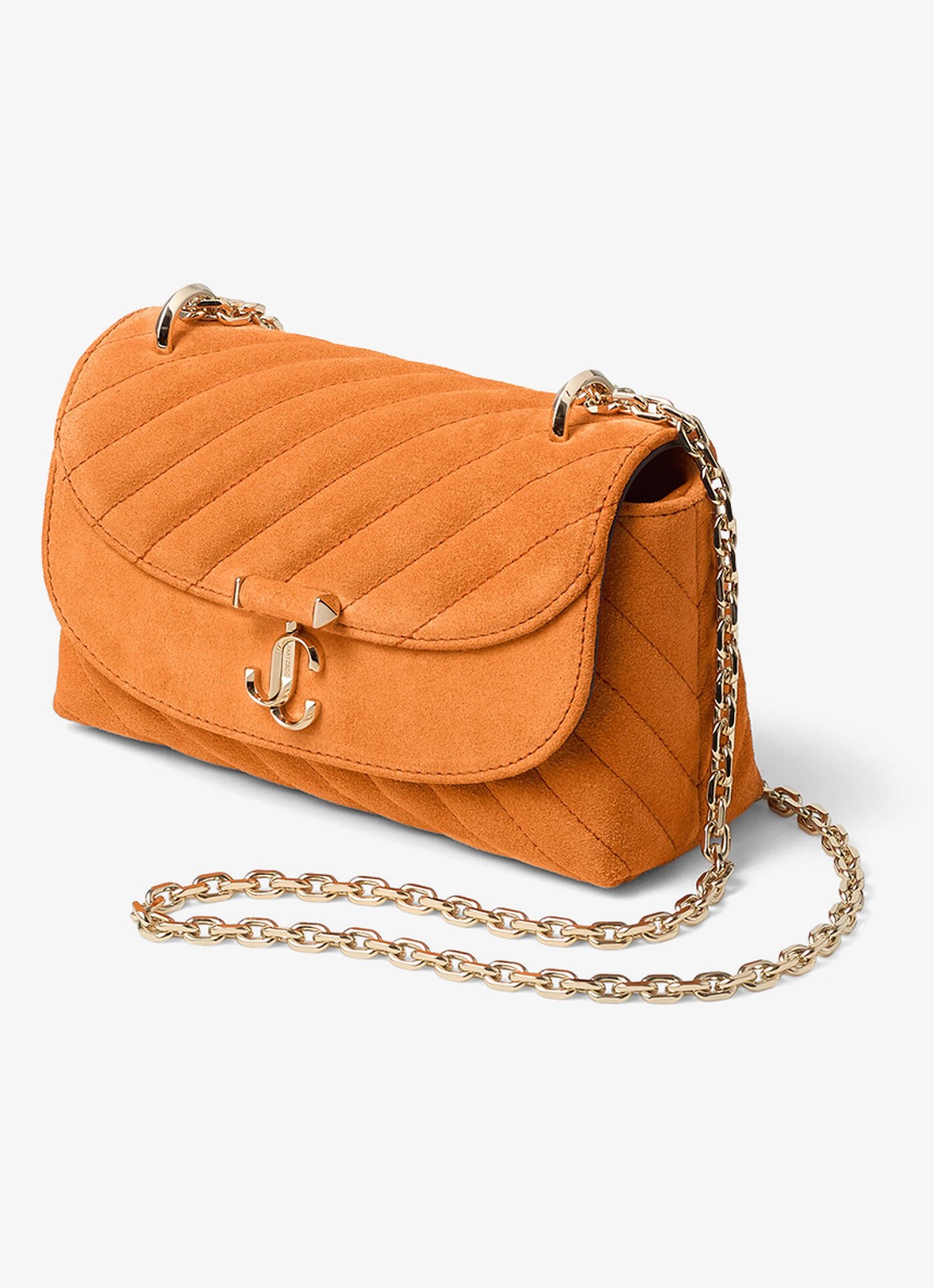 Jimmy Choo Curve S crossbodytas van kalfssuède - detail orange