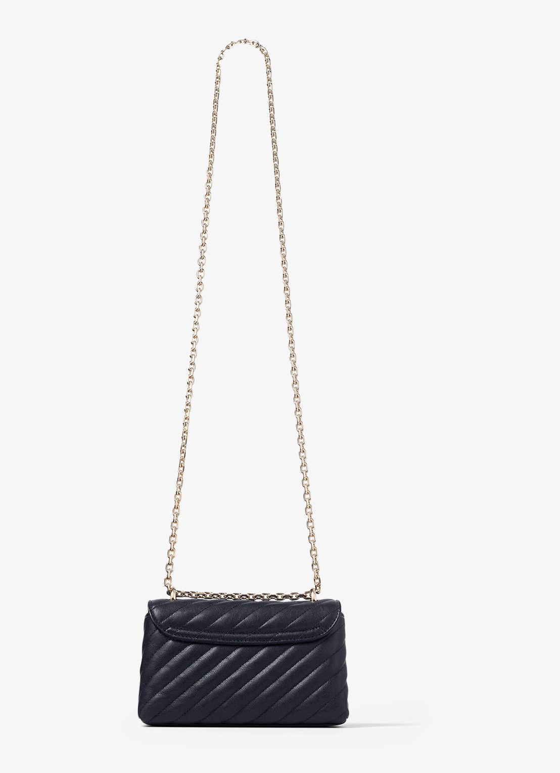Jimmy Choo Curve S crossbodytas van lamsleer - achterkant 3 donkerblauw
