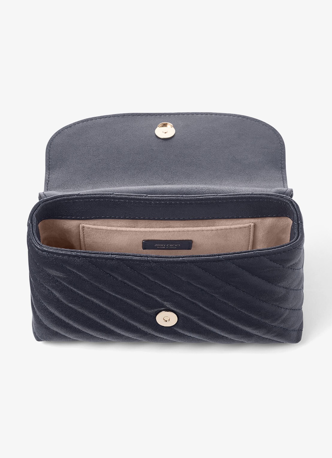 Jimmy Choo Curve S crossbodytas van lamsleer - detail donkerblauw