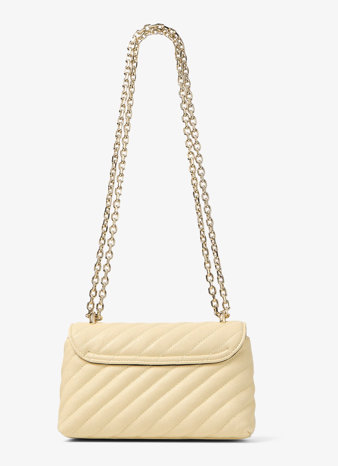 Jimmy Choo Curve S schoudertas van lamsleer - achterkant 4 creme