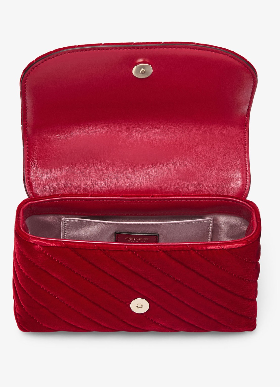 Jimmy Choo Curve Xbody/S crossbodytas van fluweel - detail rood