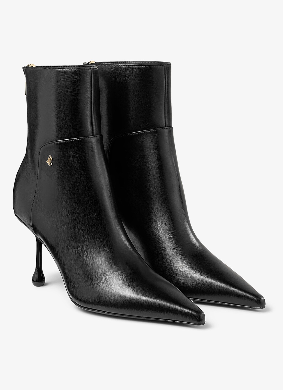 Jimmy Choo Cycas AB 80 enkellaarsje van leer - voorkant 2 zwart