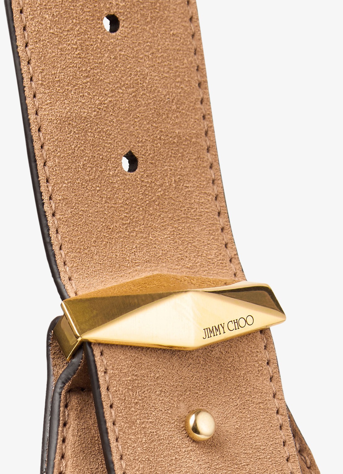 Jimmy Choo Diamond Hobo/M schoudertas van kalfssuède - detail 5 lichtbruin