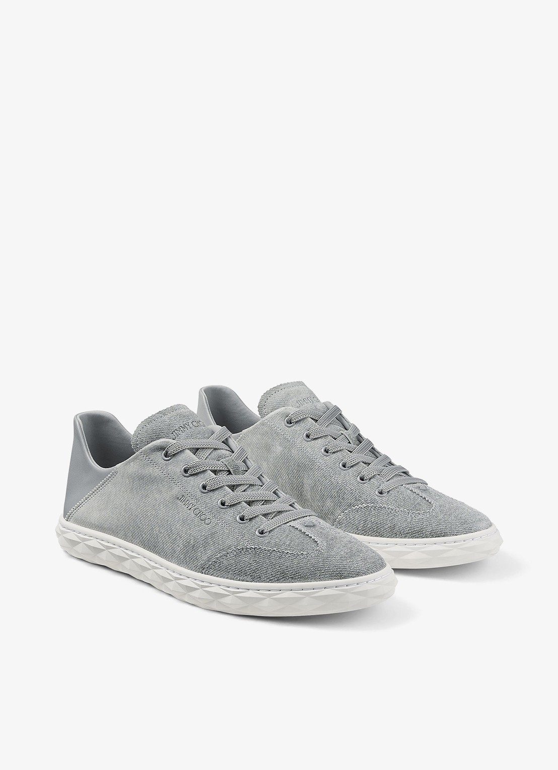 Jimmy Choo Diamond Light Flex/F sneaker met leren details - voorkant 5 grijs