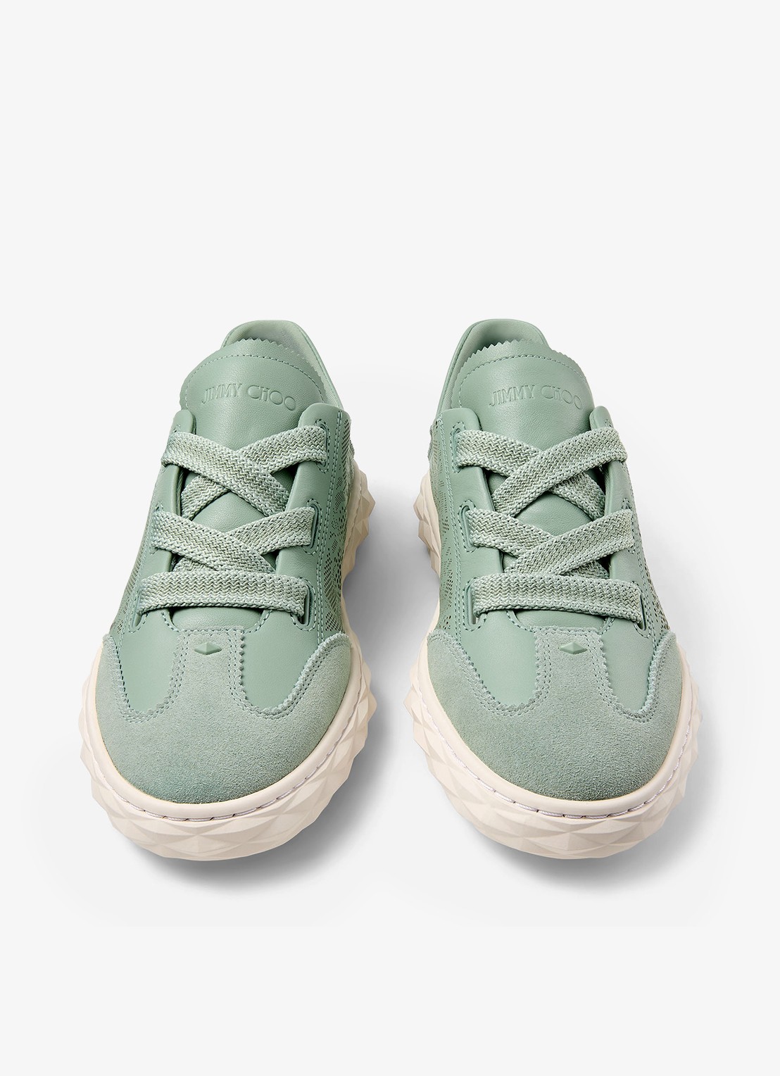 Jimmy Choo Diamond Light Flex/F sneaker van lamsleer met opengewerkt dessin - detail 3 mint