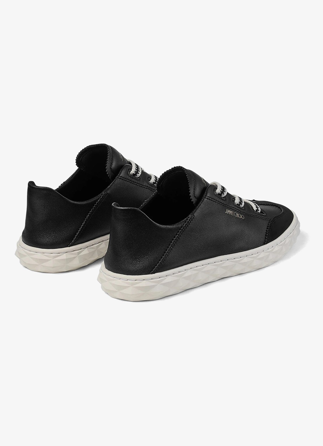 Jimmy Choo Diamond Light Flex/F sneaker van lamsleer met suède details - achterkant 6 zwart