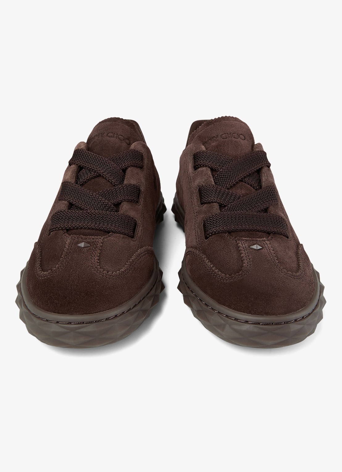Jimmy Choo Diamond Light Flex/F sneaker van lamssuède - detail 3 donkerbruin
