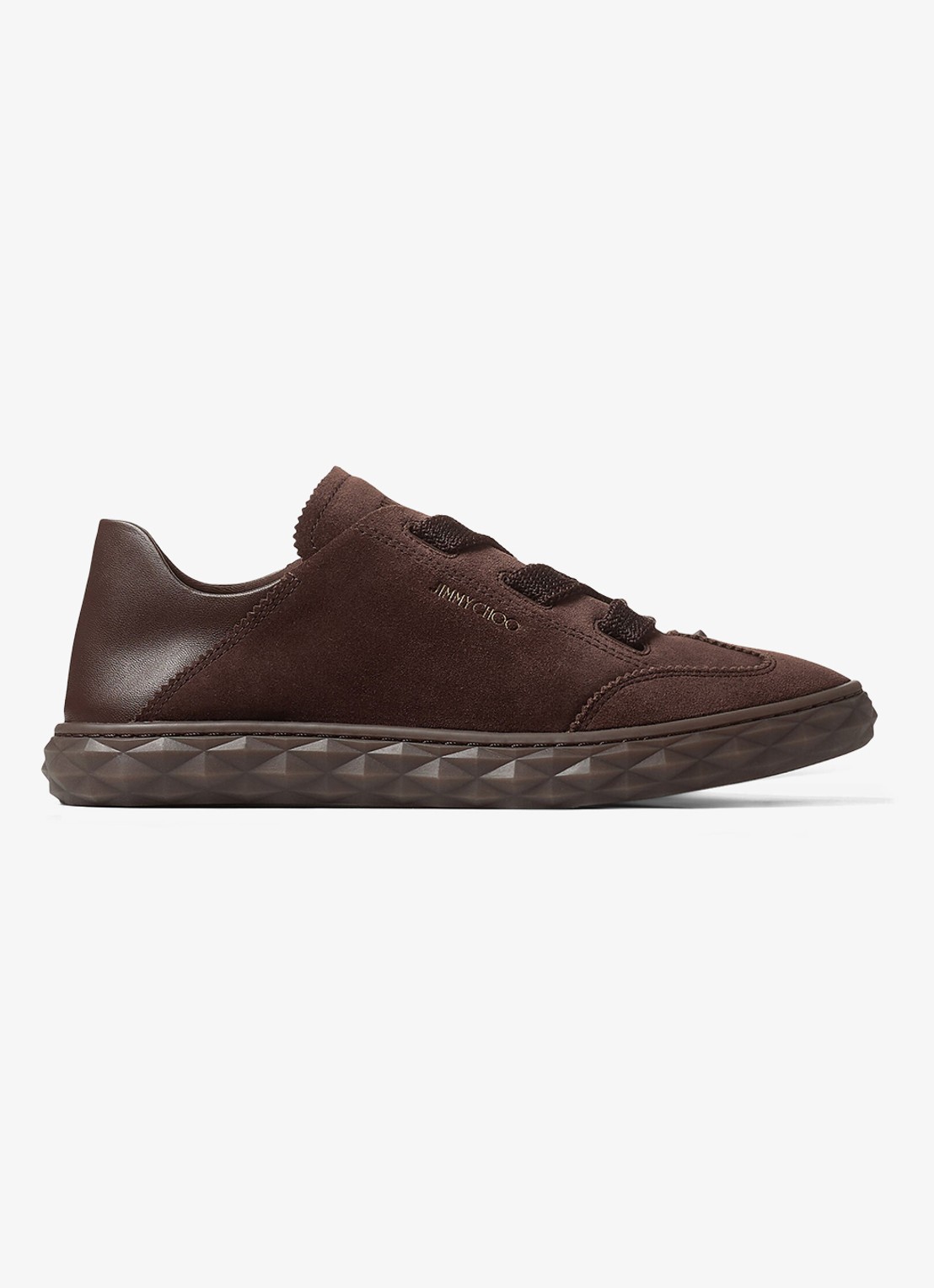 Jimmy Choo Diamond Light Flex/F sneaker van lamssuède - voorkant 5 donkerbruin