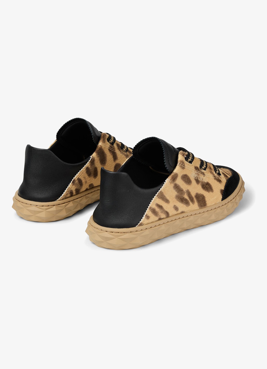 Jimmy Choo Diamond Light Flex/F sneaker van leer met suède details - achterkant 7 lichtbruin