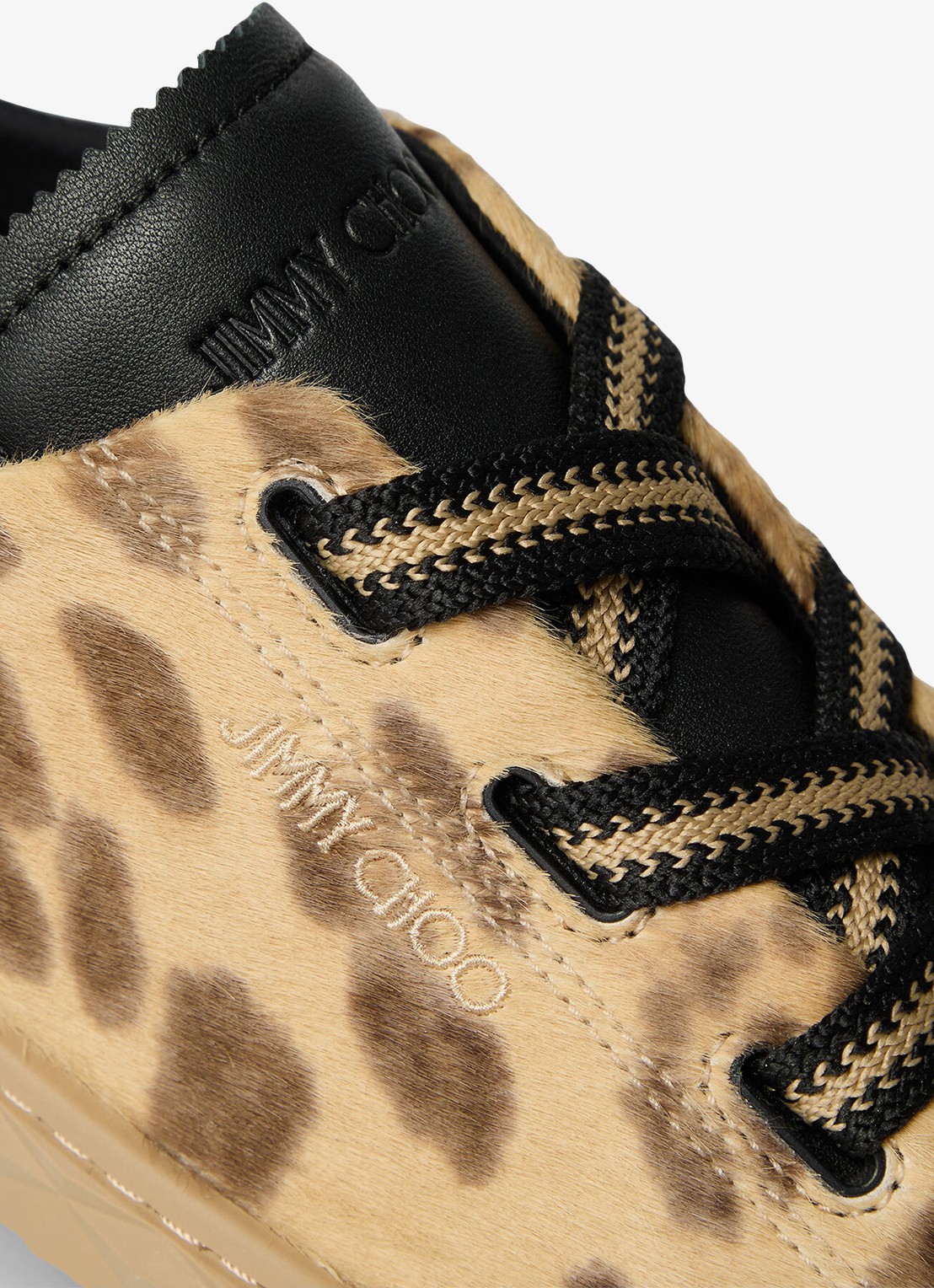 Jimmy Choo Diamond Light Flex/F sneaker van leer met suède details - detail 4 lichtbruin