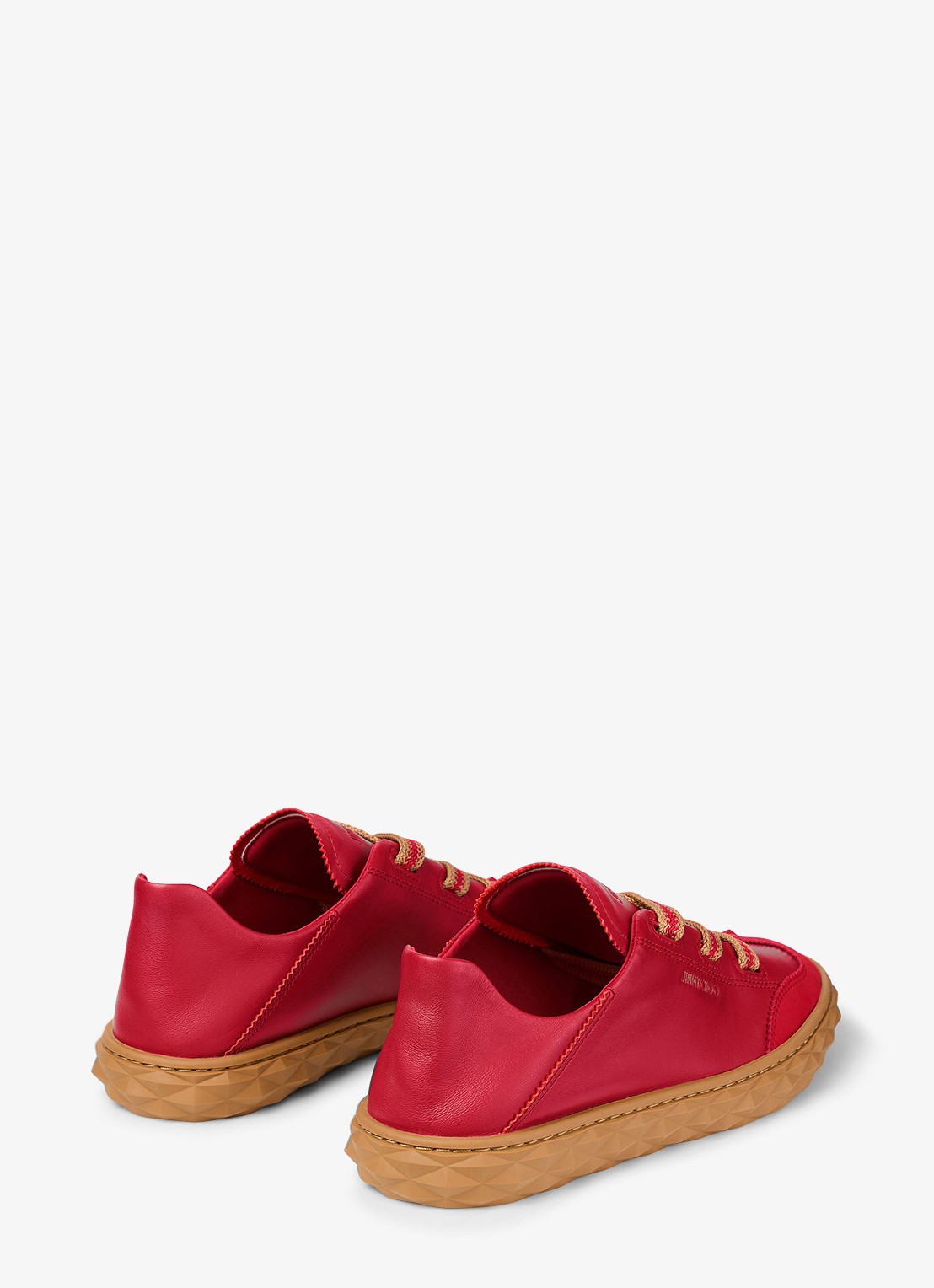 Jimmy Choo Diamond Light Flex/F sneaker van leer - achterkant 5 rood