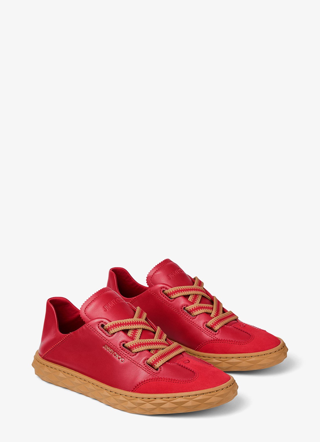 Jimmy Choo Diamond Light Flex/F sneaker van leer - detail rood