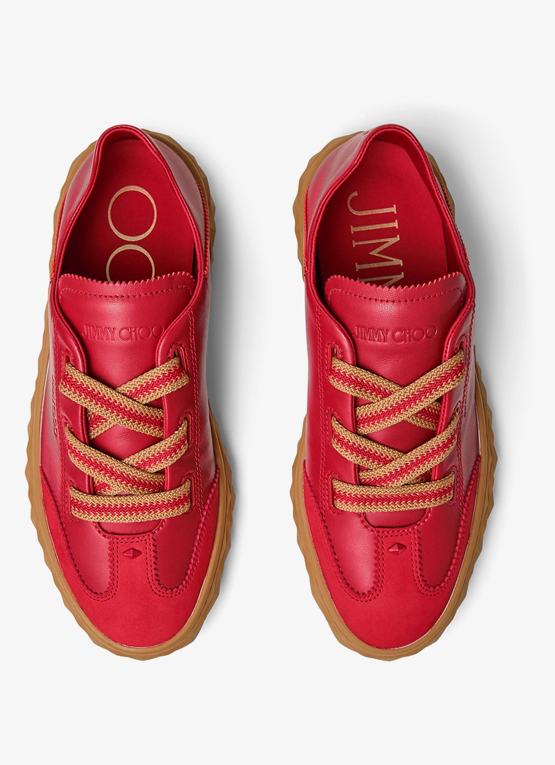 Jimmy Choo Diamond Light Flex/F sneaker van leer - detail 3 rood