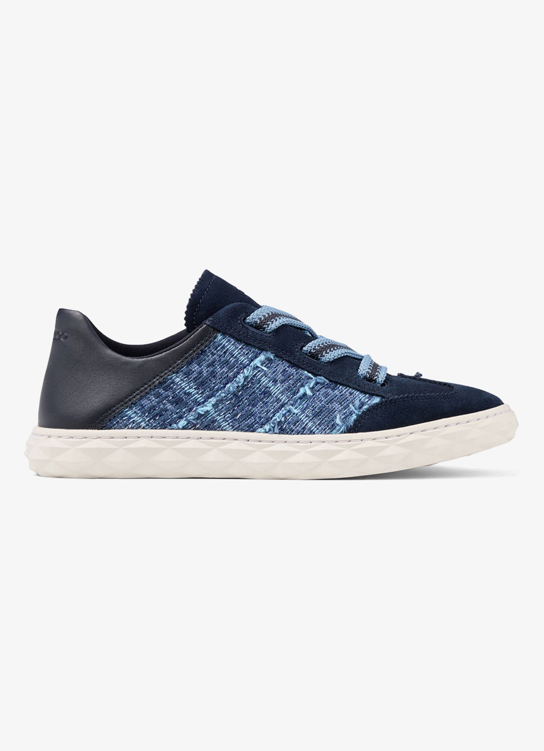 Jimmy Choo Diamond Light Flex/F sneaker van leer - voorkant donkerblauw