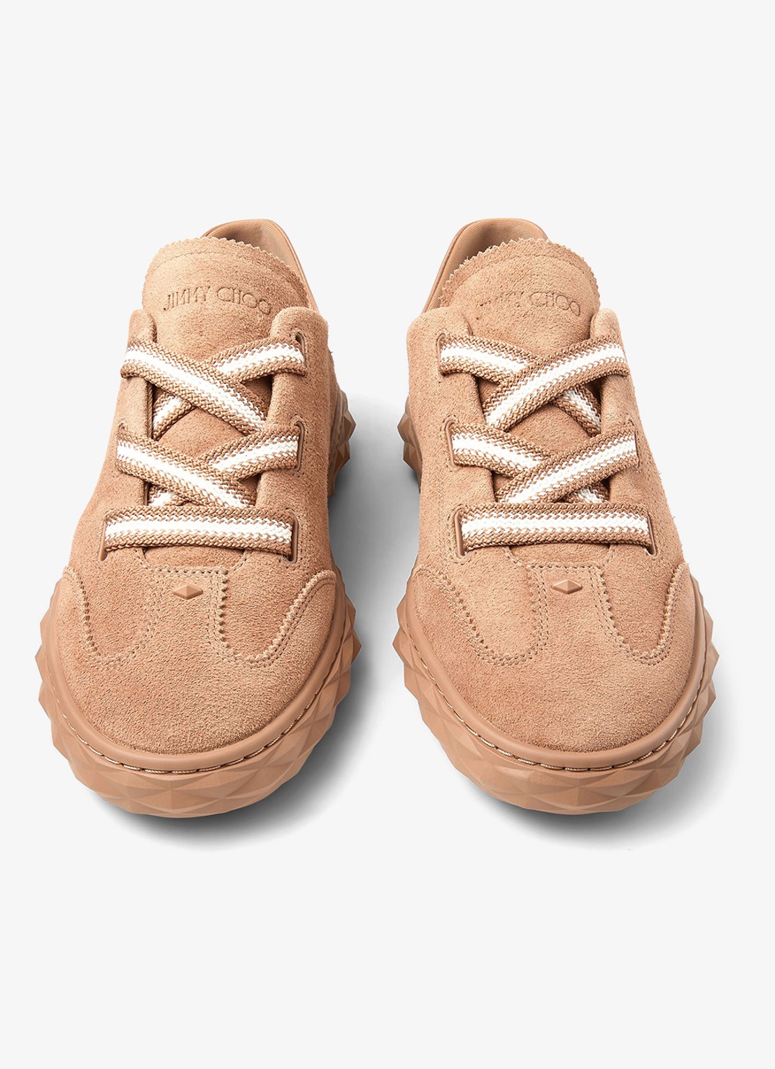 Jimmy Choo Diamond Light Flex/F sneaker van suède - detail 5 lichtbruin