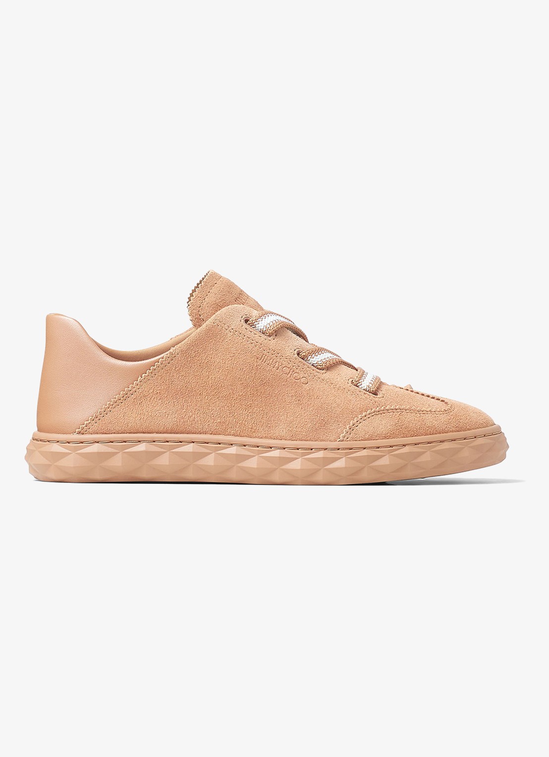Jimmy Choo Diamond Light Flex/F sneaker van suède - voorkant lichtbruin