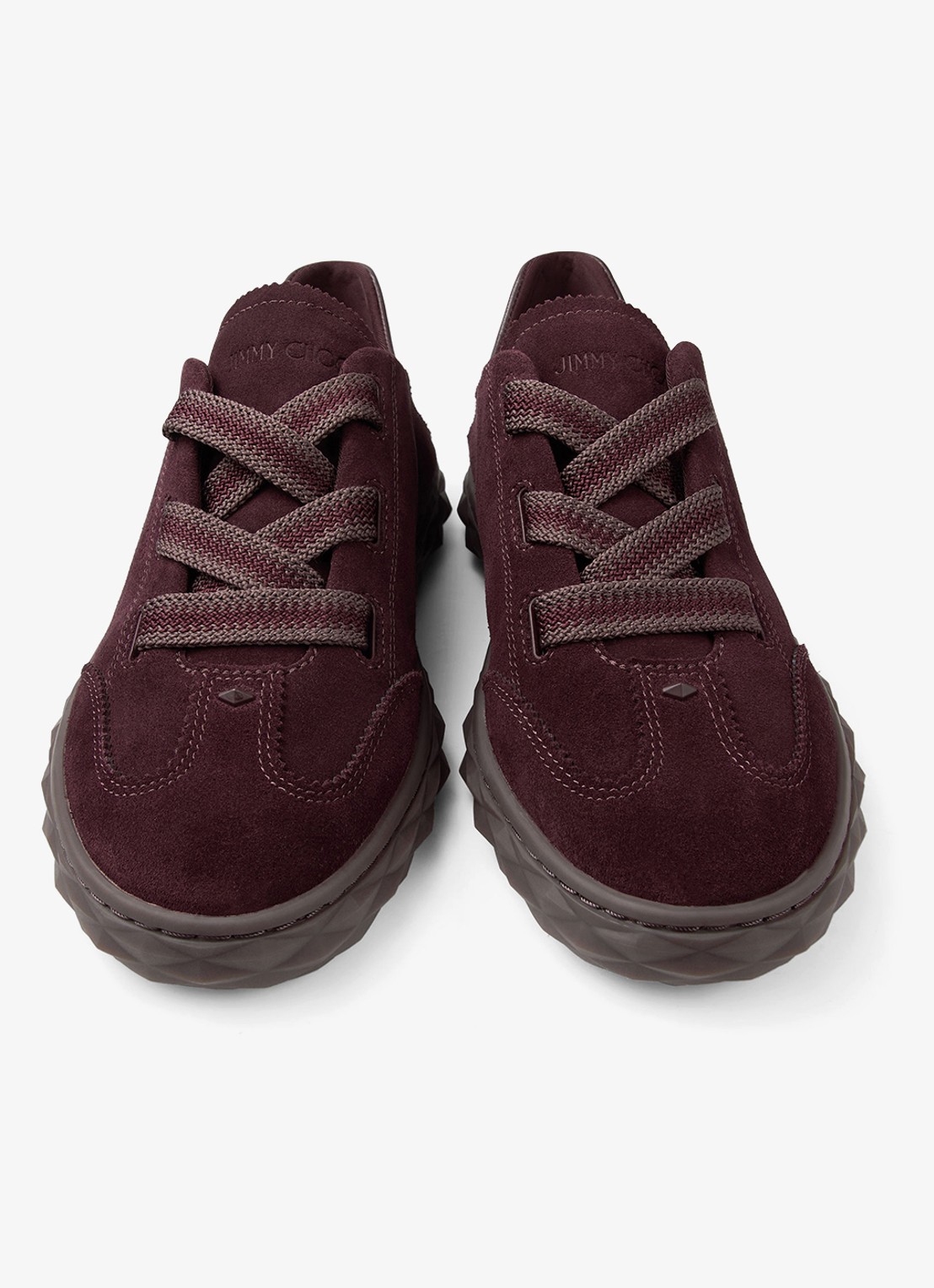 Jimmy Choo Diamond Light Flex/F sneaker van suède - detail donkerrood