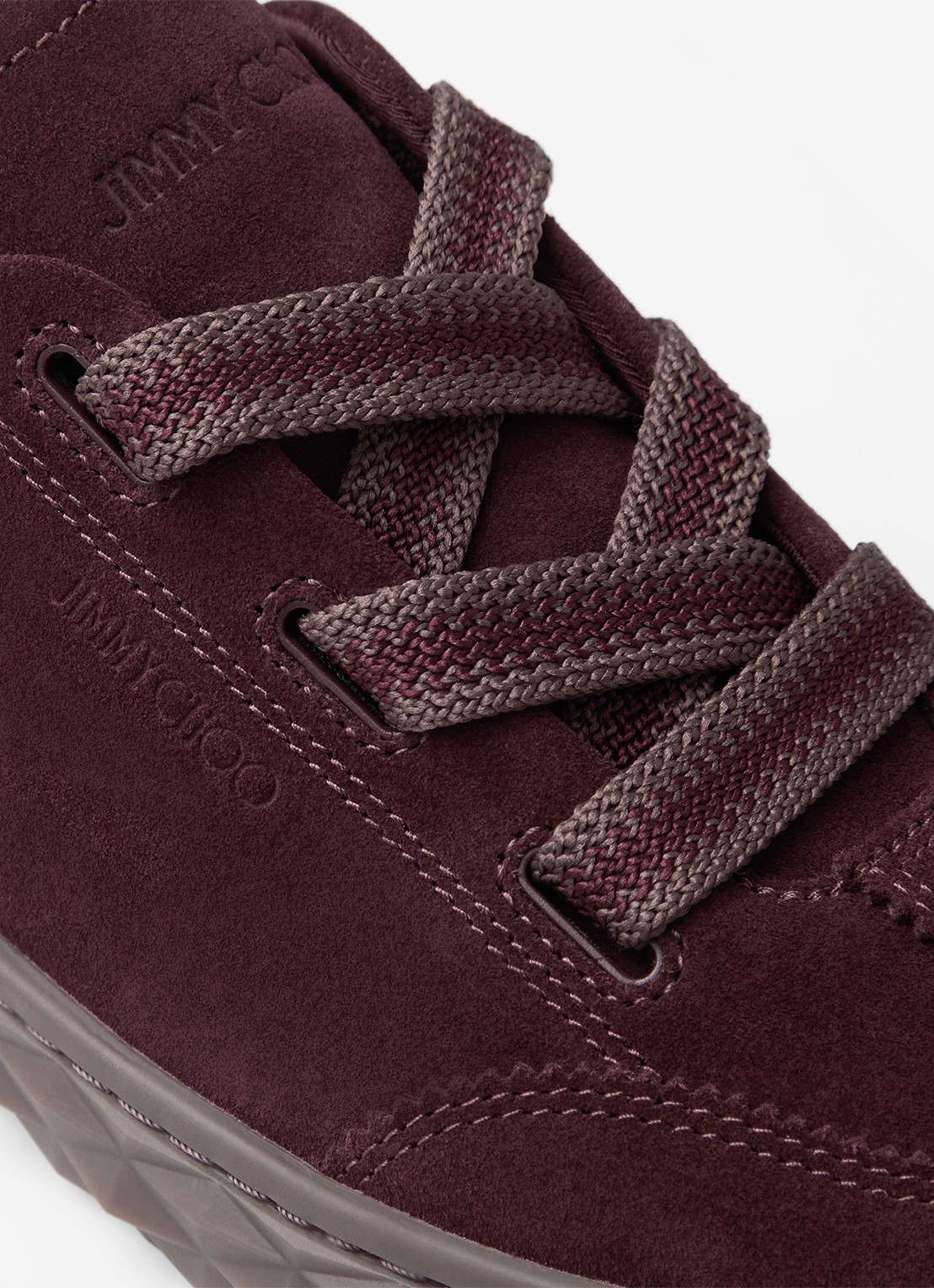 Jimmy Choo Diamond Light Flex/F sneaker van suède - detail 2 donkerrood