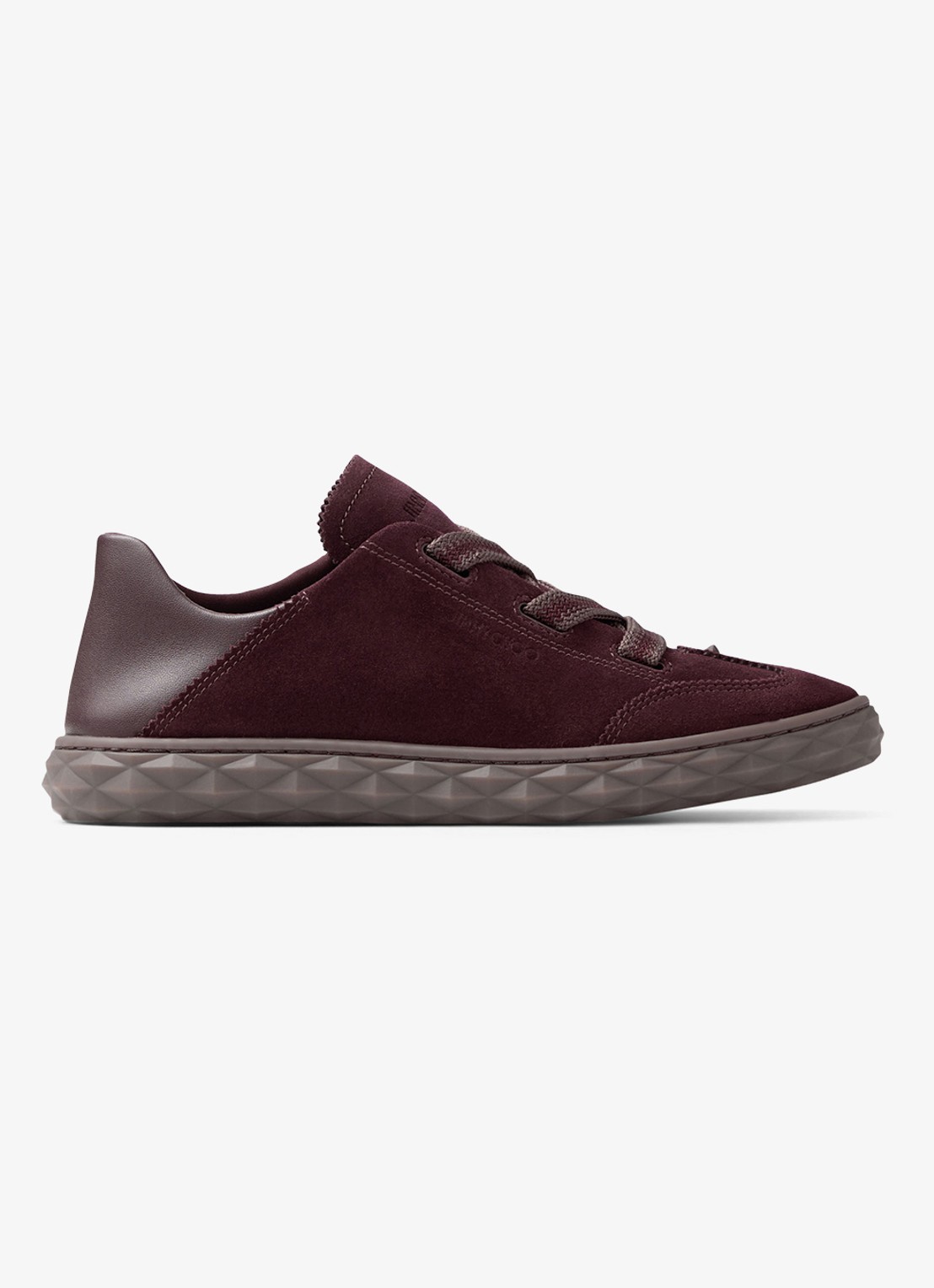 Jimmy Choo Diamond Light Flex/F sneaker van suède - voorkant 4 donkerrood