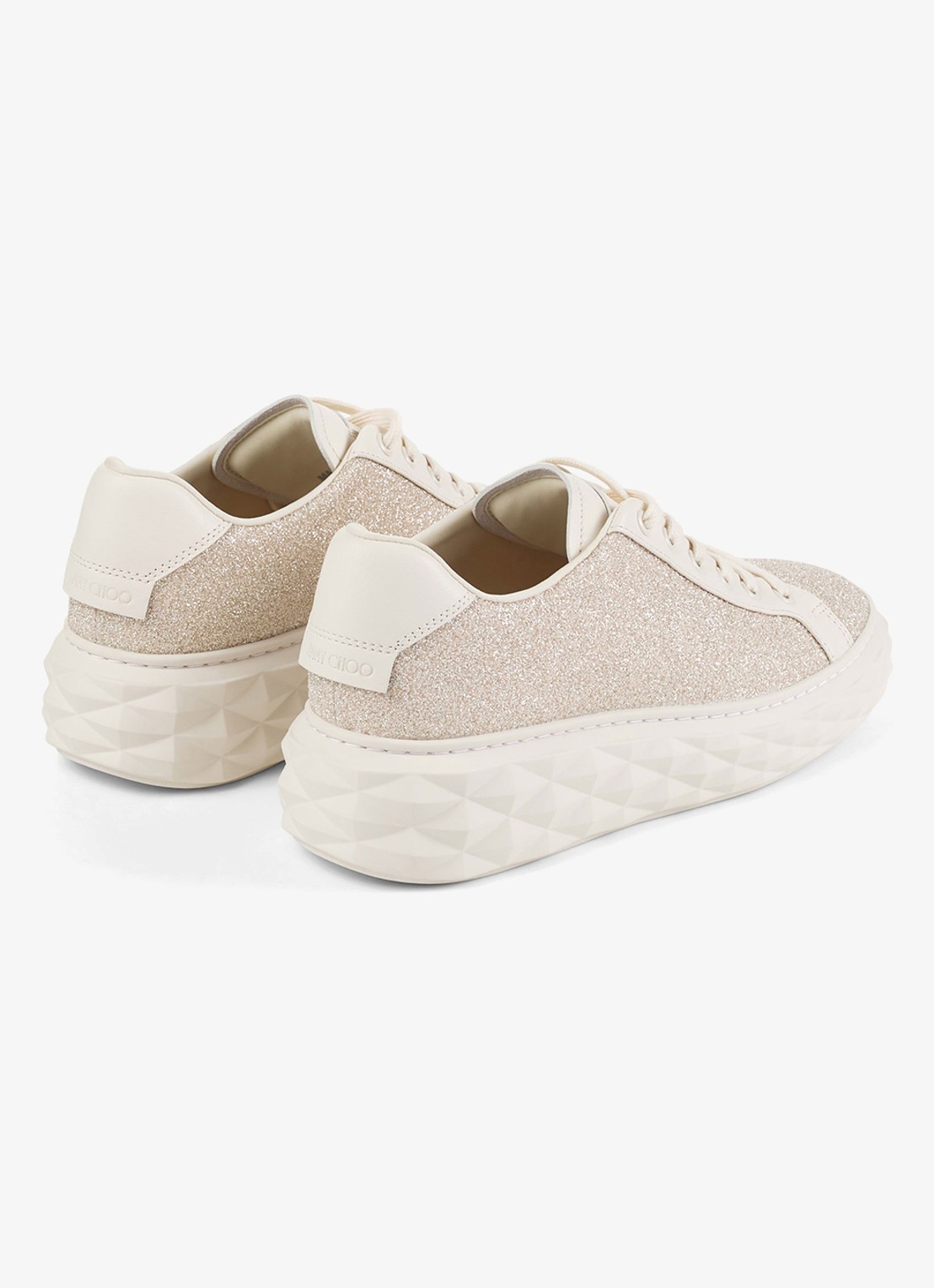 Jimmy Choo Diamond Light Maxi/F sneaker met lamsleren details en glitter - achterkant goud