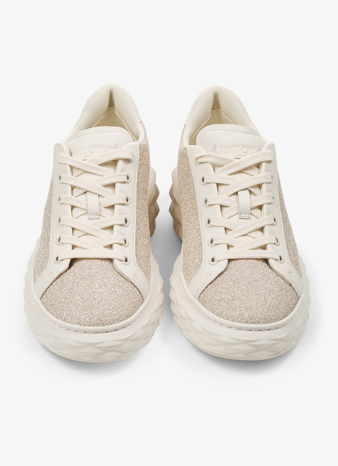 Jimmy Choo Diamond Light Maxi/F sneaker met lamsleren details en glitter - detail 2 goud