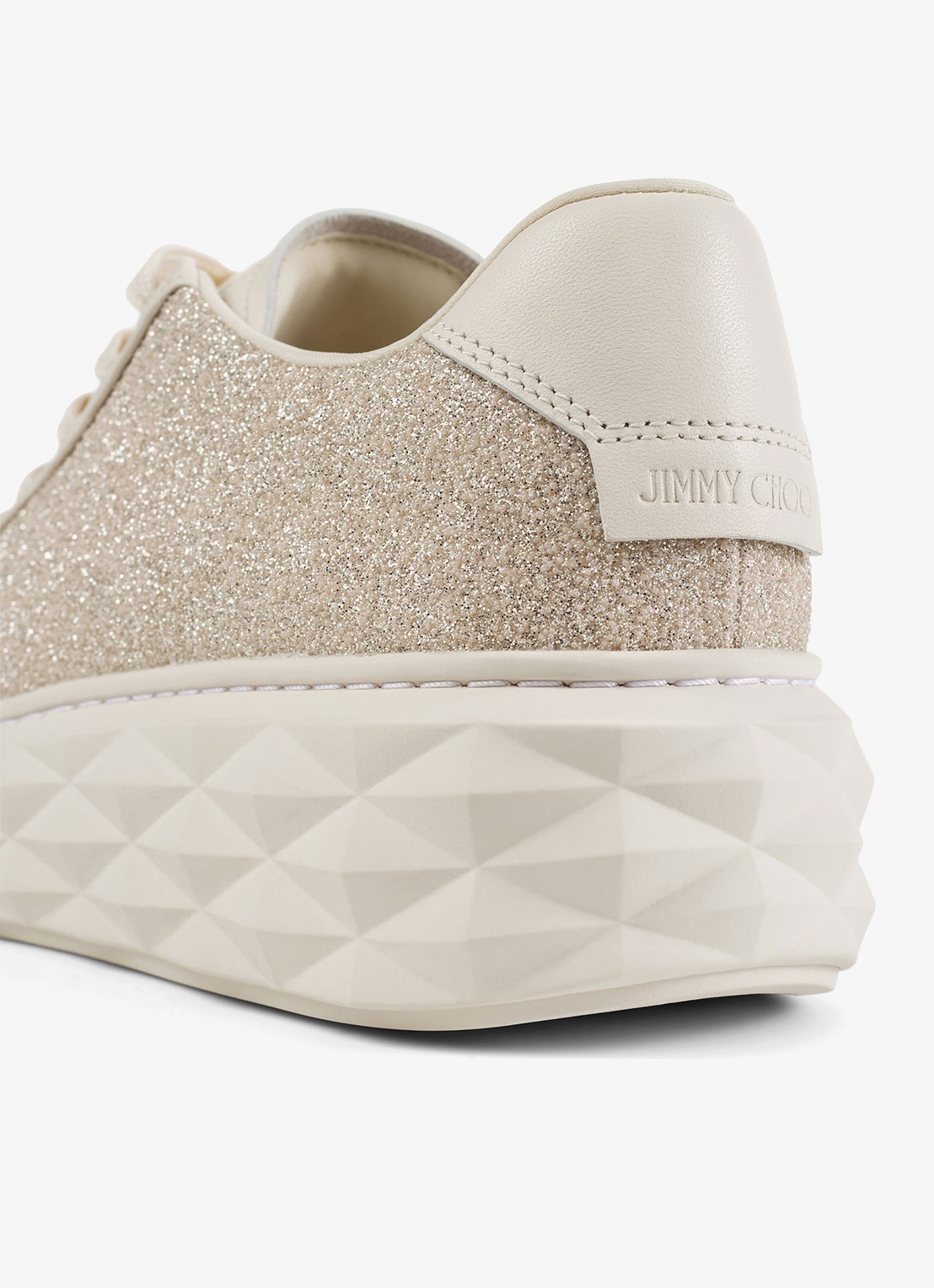 Jimmy Choo Diamond Light Maxi/F sneaker met lamsleren details en glitter - detail 3 goud