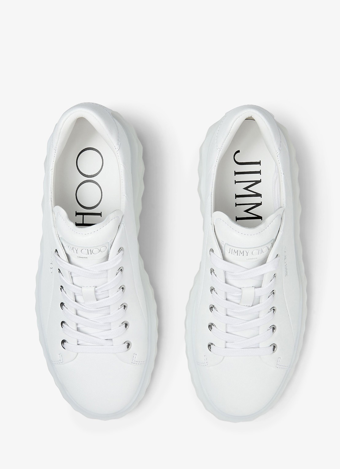 Jimmy Choo Diamond Light Maxi/F sneaker van leer - detail 5 wit