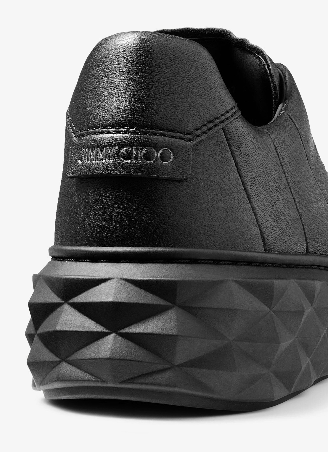 Jimmy Choo Diamond Light Maxi/F sneaker van leer - achterkant 3 zwart