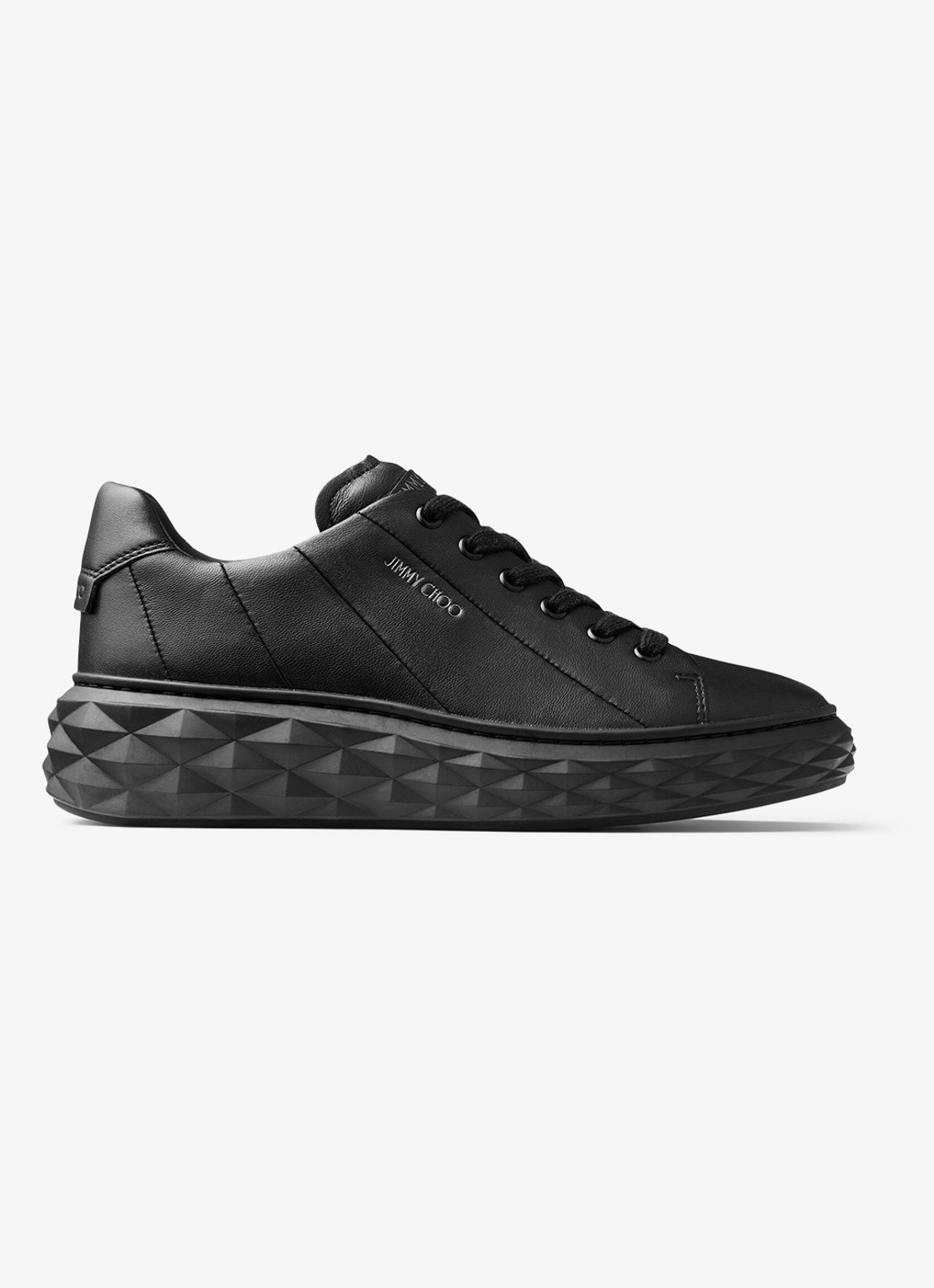 Jimmy Choo Diamond Light Maxi/F sneaker van leer - voorkant zwart