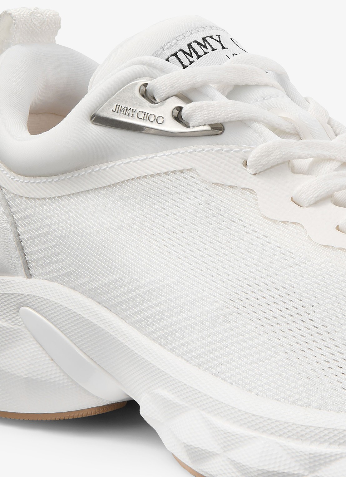 Jimmy Choo Diamond Run/F sneaker met lamsleren details - detail 5 wit