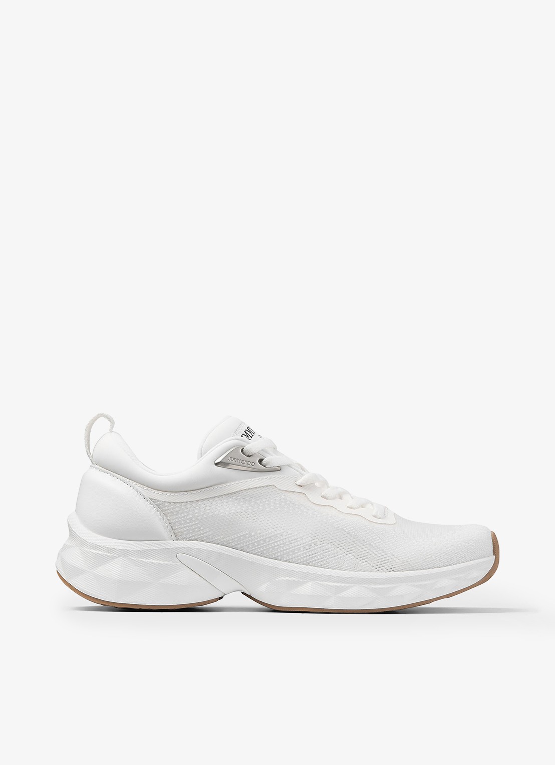 Jimmy Choo Diamond Run/F sneaker met lamsleren details - voorkant 2 wit