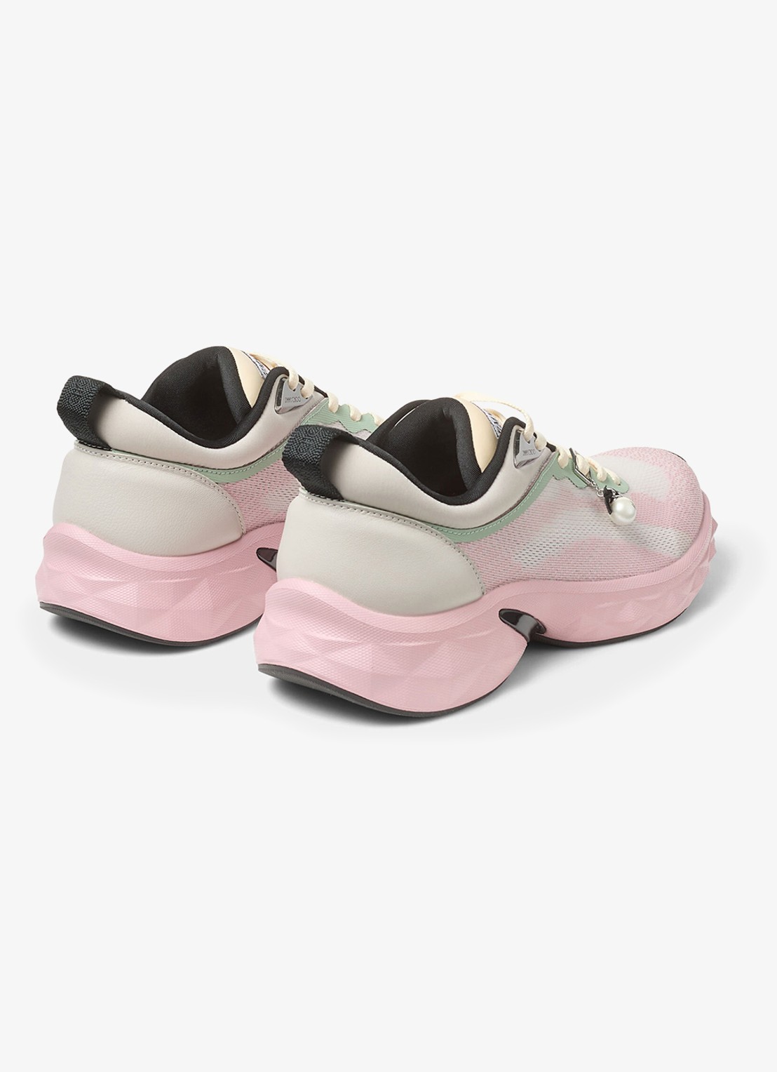 Jimmy Choo Diamond Run/F sneaker met lamsleren details - achterkant 3 roze