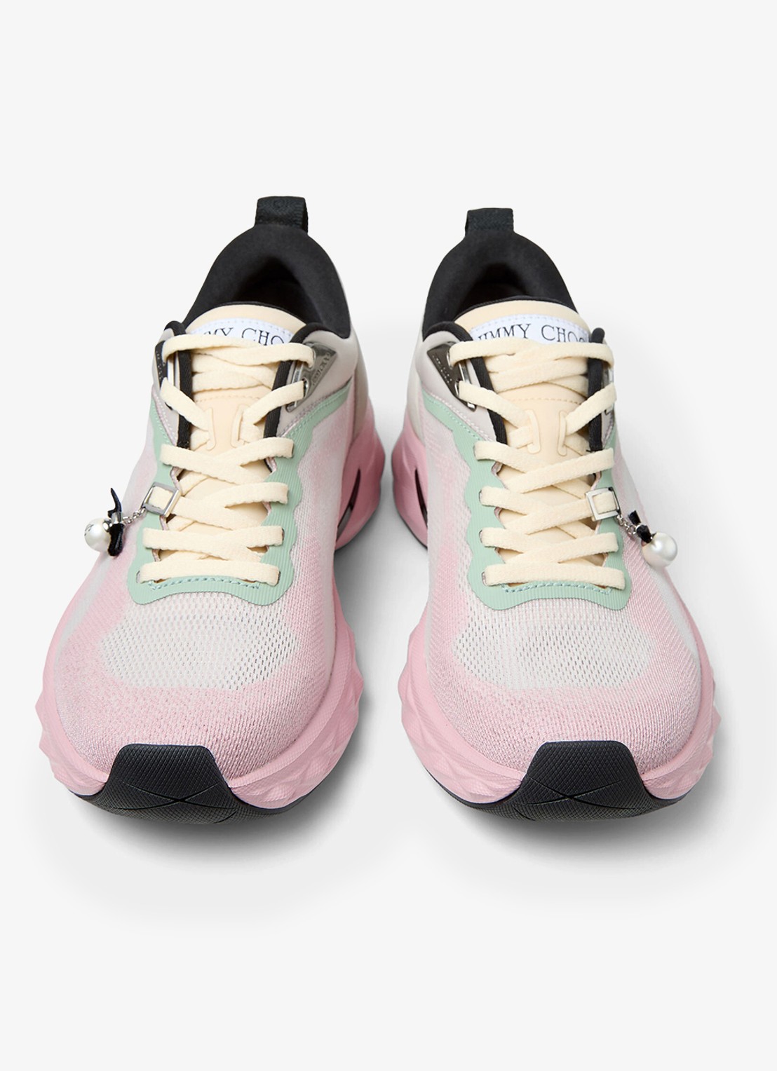 Jimmy Choo Diamond Run/F sneaker met lamsleren details - detail 4 roze