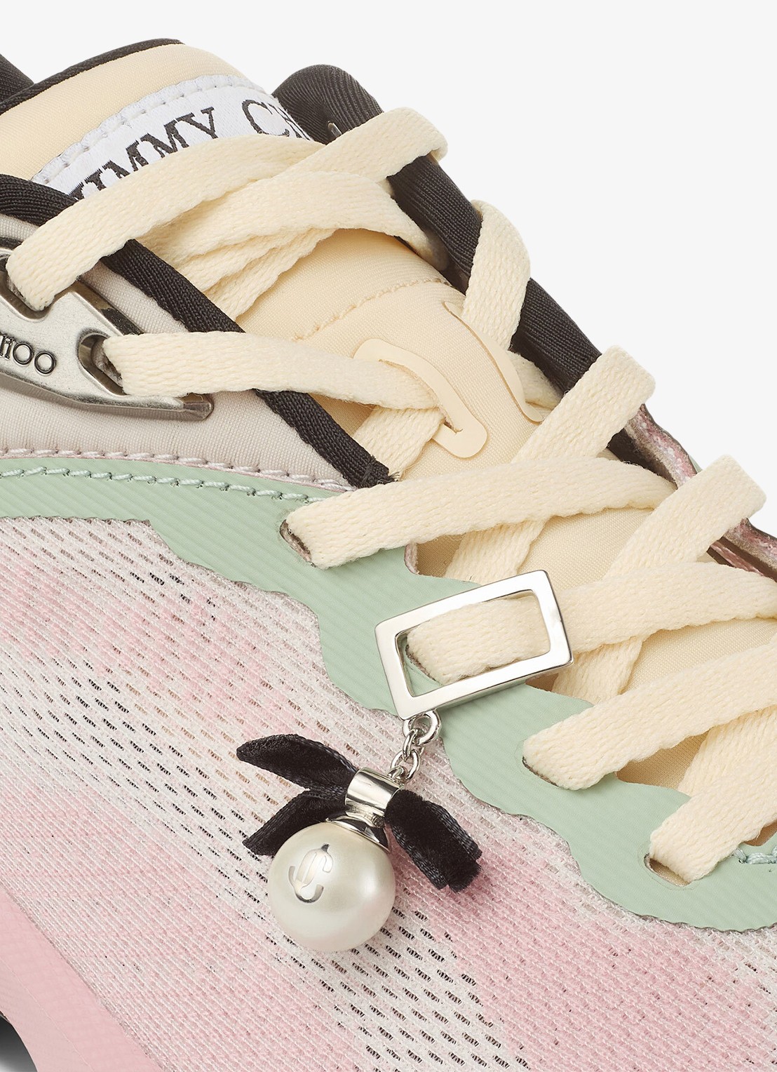 Jimmy Choo Diamond Run/F sneaker met lamsleren details - detail 5 roze