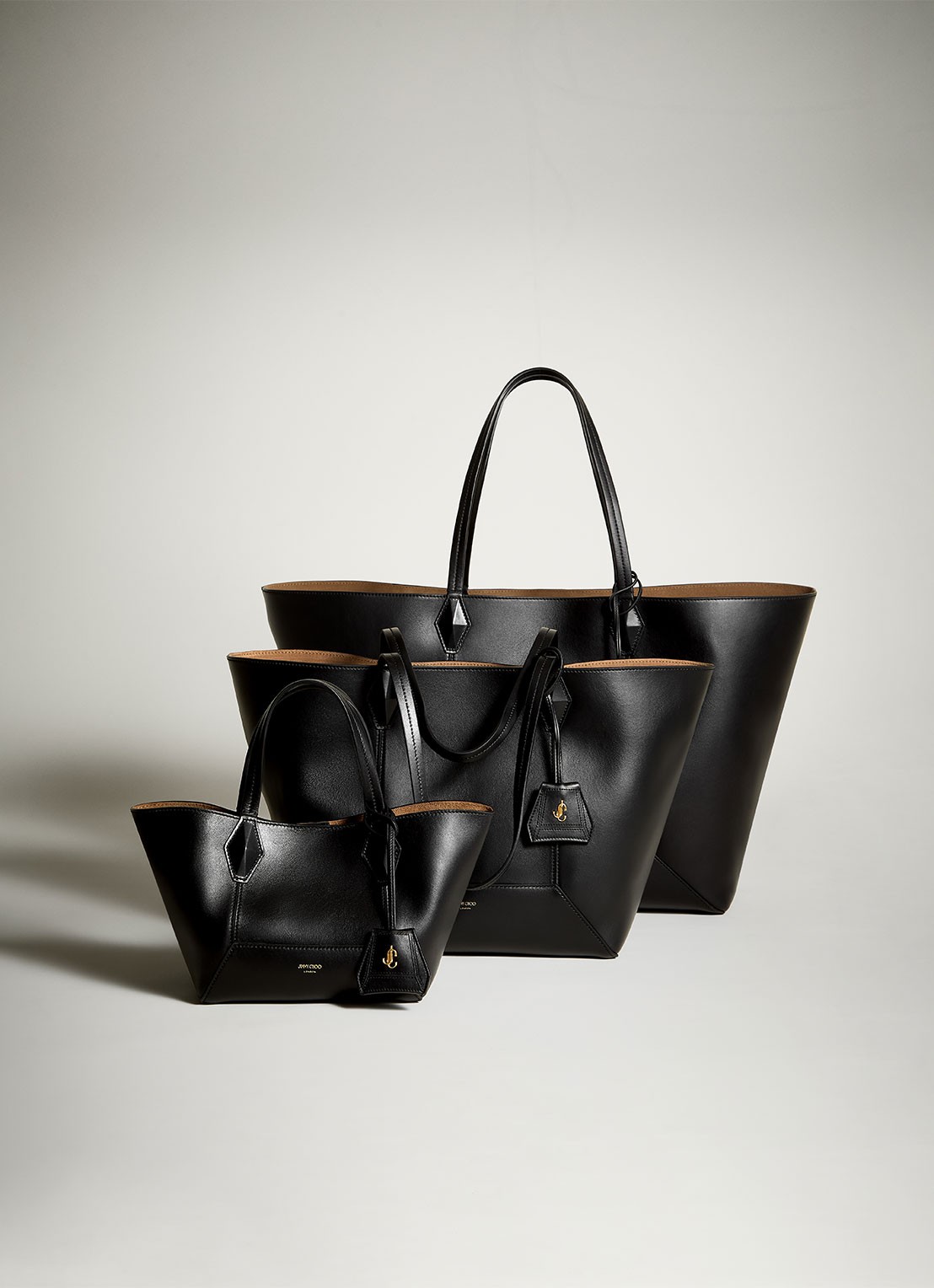 Jimmy Choo Diamond Tote/L shopper van kalfsleer - detail 5 zwart