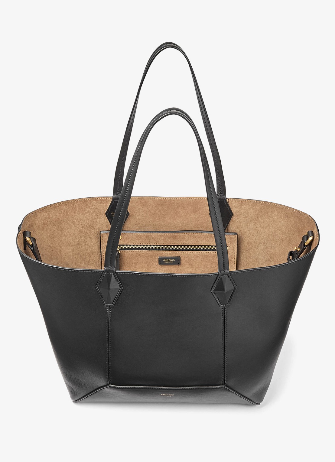 Jimmy Choo Diamond Tote/M shopper van kalfsleer - detail 3 zwart