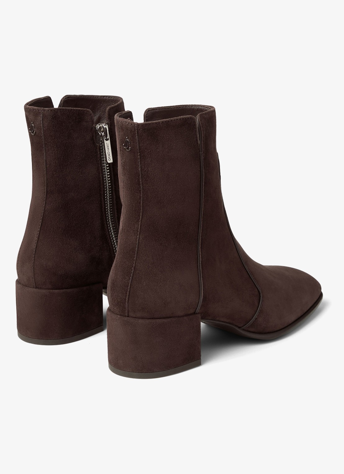 Jimmy Choo Eliot 45 enkellaarsje van geitensuède - achterkant 3 donkerbruin
