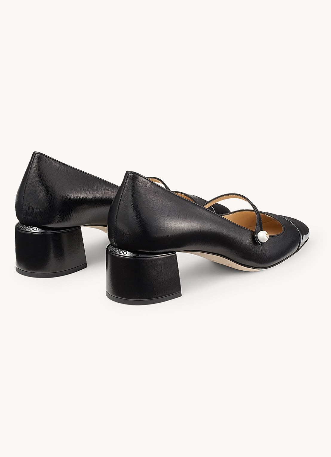Jimmy Choo Elisa 45 pump van lamsleer - detail 4 zwart