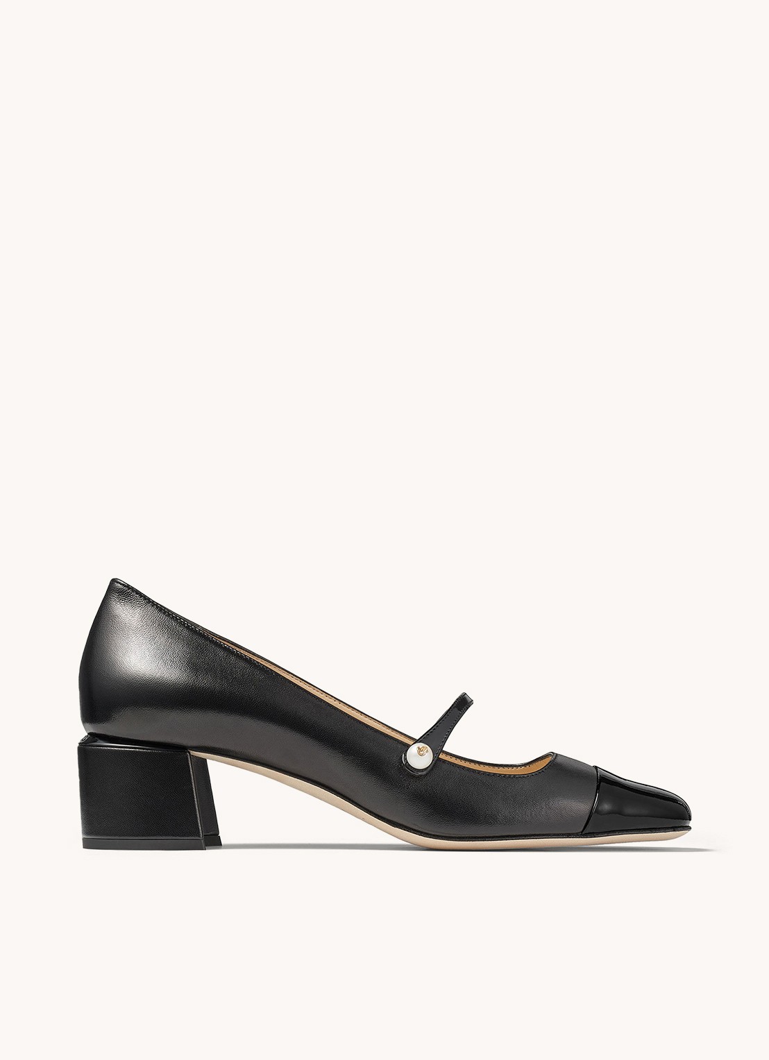 Jimmy Choo Elisa 45 pump van lamsleer - voorkant 5 zwart