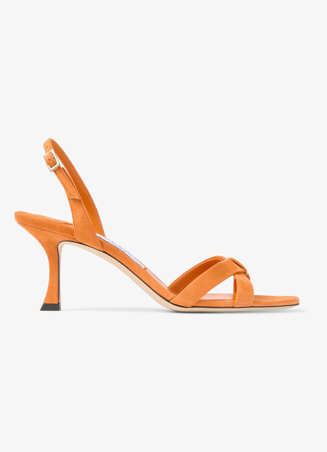 Jimmy Choo Elsy 70 sandalette van geitensuède - voorkant orange