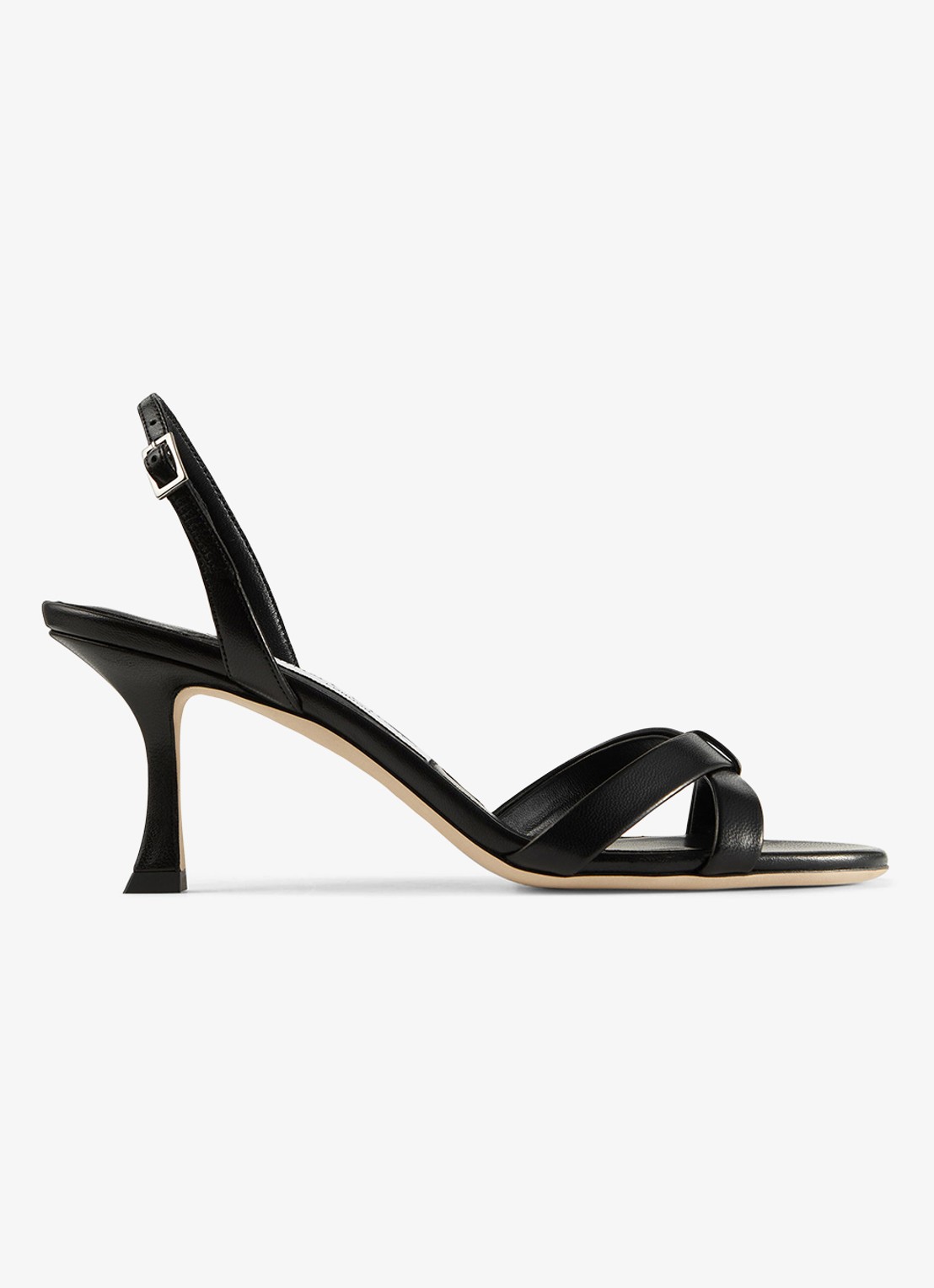 Jimmy Choo Elsy 70 sandalette van lamsleer - voorkant zwart