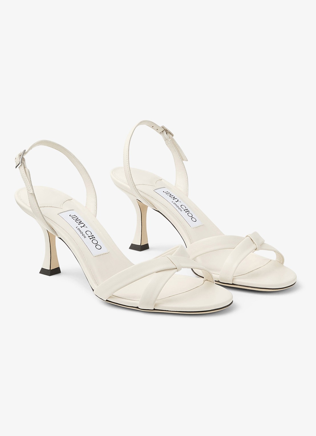 Jimmy Choo Elsy 70 sandalette van lamsleer - detail 2 gebroken wit