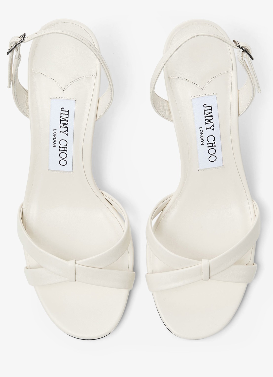 Jimmy Choo Elsy 70 sandalette van lamsleer - detail 3 gebroken wit